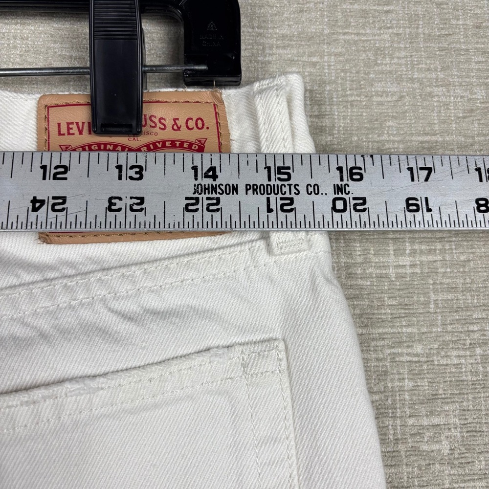 Women's Levis 501 Original Fit Distressed White Jeans‎ 29 Raw Hem Distressed - Picture 6 of 9